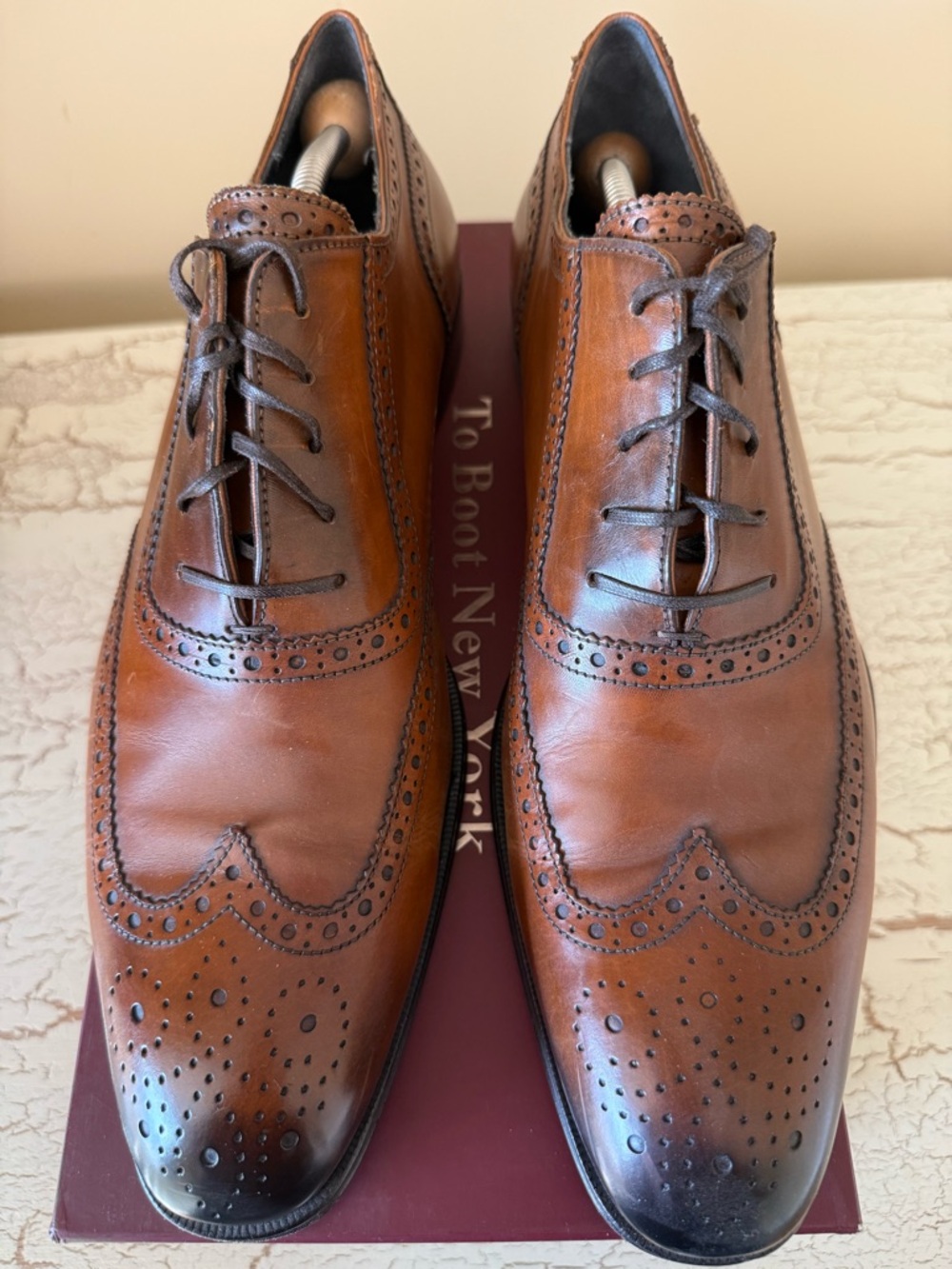 To Boot New York “Duke” Burnished Calf Wingtip Shoes – Men’s 11.5M - Picture 6 of 11